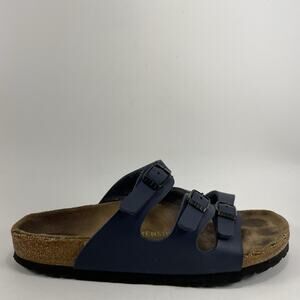 Birkenstock Florida 3 Strap Sandals Womens Size 38 US Size 7-7.5 Narrow Blue